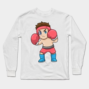 Boxer with Head Protection & Boxing gloves Long Sleeve T-Shirt